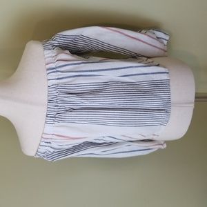 Roxy Off The Shoulder 3/4 Sleeve Shirt Size Small